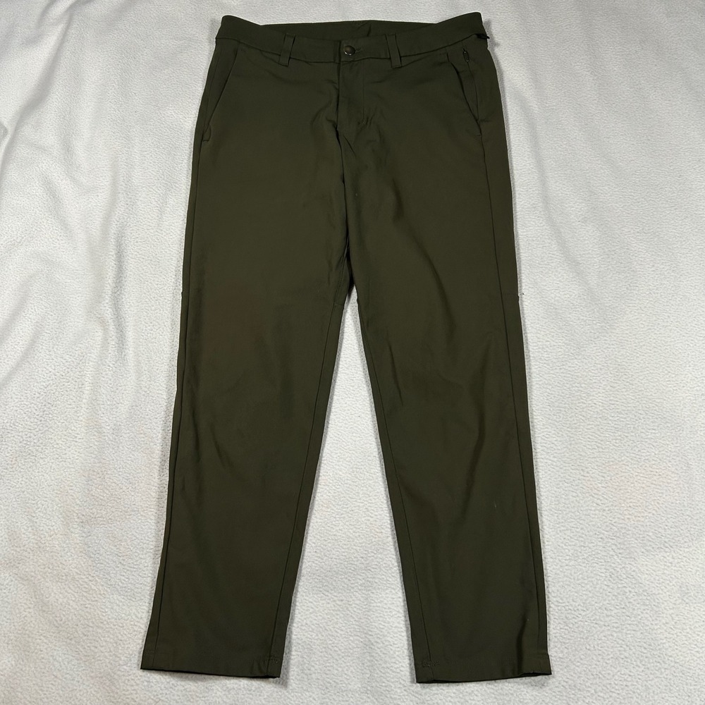 Lululemon Commission Slim Pant Mens 30 Dark Olive Green Warpstreme Tapered Chino